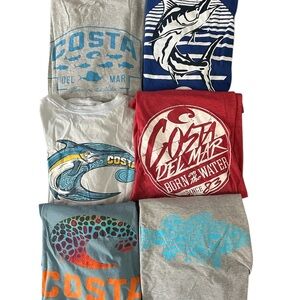 Men’s Lot of 6 Costa Del Mar Fishing Coastal Shirts Size XL